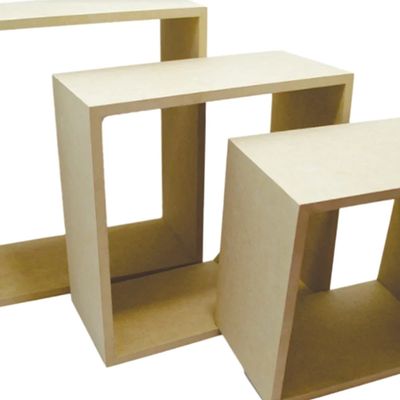 Kit com 3 Nichos de Mdf Rustika 20x20x12cm, 25x25x12cm, 30x30x12cm