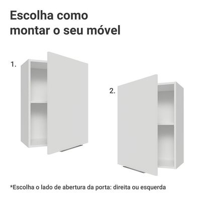 Armário Aéreo 50cm 1 Porta Branco Stella Madesa Branco