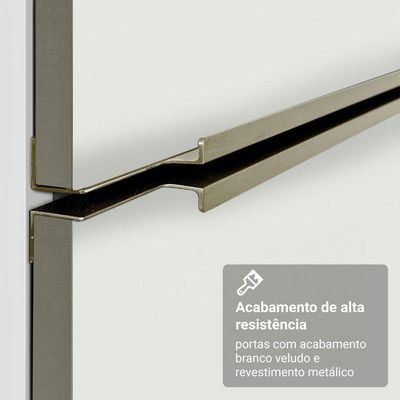 Balcão Porta-temperos 20cm 1 P C/ Tampo B Veludo Lux Madesa Branco/branco Veludo