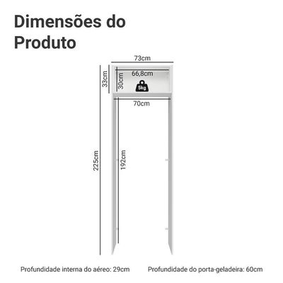 Porta-geladeira 73 Cm 1 Porta Basculante Branco Vik Madesa Branco
