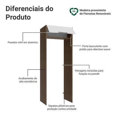 Porta-geladeira 83 Cm 1 Porta Basculante Rustic/branco Stella Madesa Rustic/branco