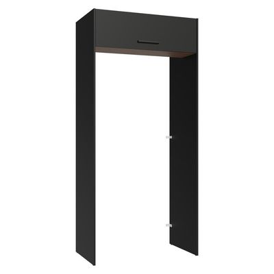 Porta-geladeira 103 Cm 1 Porta Basculante Preto/rustic/preto Agata Madesa Preto/rustic/preto