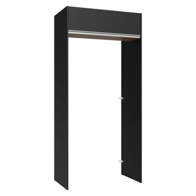 Porta-geladeira 103 Cm 1 Porta Basculante Preto/rustic/preto Glamy Madesa Preto/rustic/preto