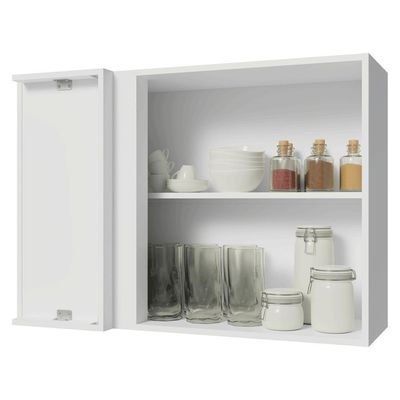 Armário Aéreo De Canto 1 Porta Branco-crema Vik Madesa Branco-crema