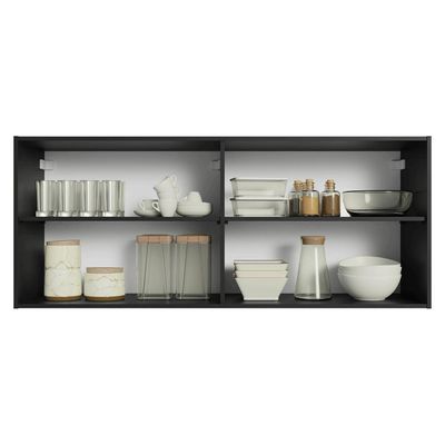 Armário Aéreo 120 Cm 2 Portas Preto Nice Madesa Preto