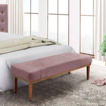 Recamier 195cm Kors Veludo Pés De Madeira Lilás