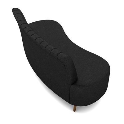 Sofá Living Decorativo 2 Lugares 1,60m Katara Preto Corino G33 - Gran Belo