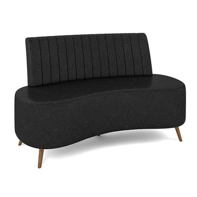 Sofá Living Decorativo 2 Lugares 1,60m Katara Preto Corino G33 - Gran Belo