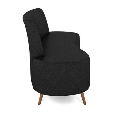 Sofá Living Decorativo 2 Lugares 1,60m Katara Preto Corino G33 - Gran Belo
