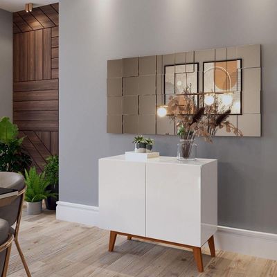 Buffet Aparador Ares 2 Portas Branco - Moveisaqui