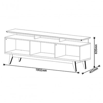 Rack Classic +ad 1.8 Off White Com Freijó - Imcal Móveis