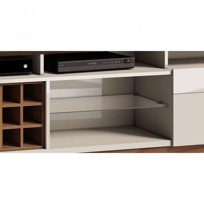 Rack Classic +ad 1.8 Off White Com Freijó - Imcal Móveis