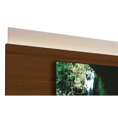 Rack Com Painel Delux 1.8 Com Led Off White Com Natural - Moveisaqui
