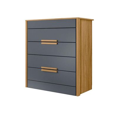 Comoda Dhara Quarto 4 Portas Freijo Com Off White - Moval