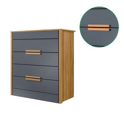 Comoda Dhara Quarto 4 Portas Freijo Com Off White - Moval
