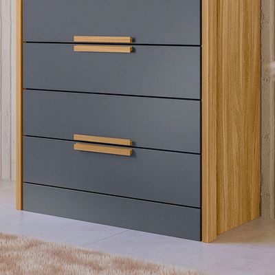Comoda Dhara Quarto 4 Portas Freijo Com Off White - Moval