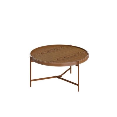 Mesa De Centro Aqua 71 Freijo Com Cobre - Imcal Moveis