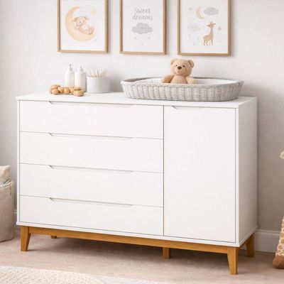 Comoda Sapateira Elfe Classic 1 Porta 4 Gavetas Branco Fosco - Moveisaqui