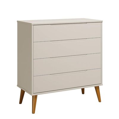 Comoda Gaveteira Elfe Retro 4 Gavetas Areia Fosco - Moveisaqui