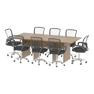 Mesa De Escritório Reunião 220cm Multimóveis Cr25336 Amêndoa