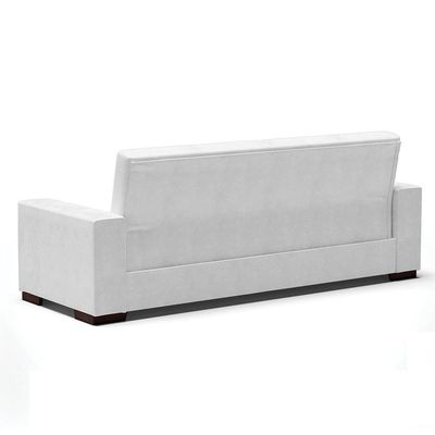 Sofá Cama 02 Lugares Corano Branco Pés De Madeira