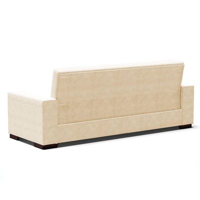 Sofá Cama 02 Lugares Lisboa Suede Pés De Madeira Cor Bege