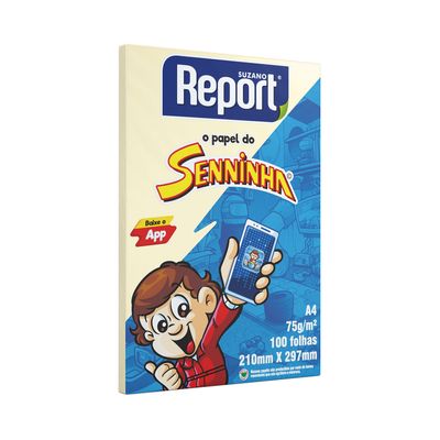 Papel Sulfite Report Seninha A4 Amarelo 75g com 100 Folhas