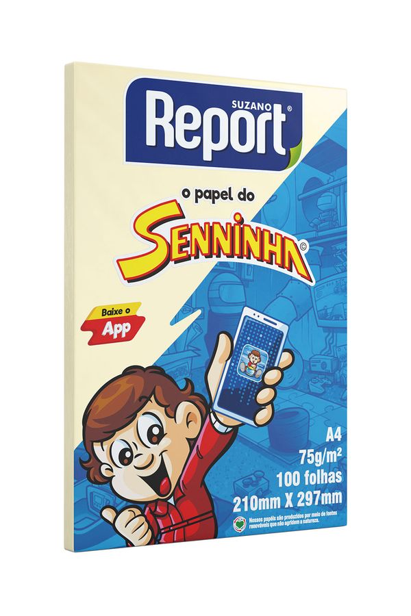 Papel Sulfite Report Seninha A4 Amarelo 75g com 100 Folhas