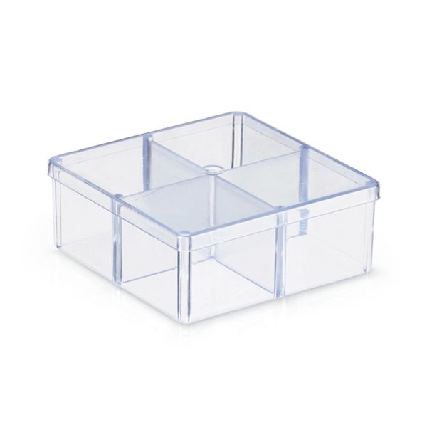 Caixa Divisória Oldaniplast Acrílica 7x7cm Incolor com 6 unidades