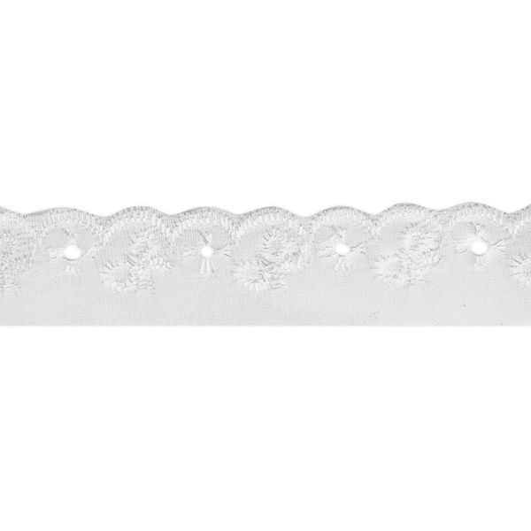 Bordado Inglês de Poliéster Nybc CTL17 2,5cm com 13,70m Branco