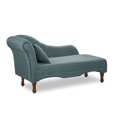 Divã Recamier Pés Retrô Medelin 150cm Linho E03 - D'rossi Azul