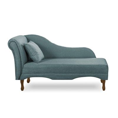 Divã Recamier Pés Retrô Medelin 150cm Linho E03 - D'rossi Azul