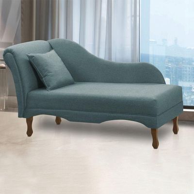 Divã Recamier Pés Retrô Medelin 150cm Linho E03 - D'rossi Azul