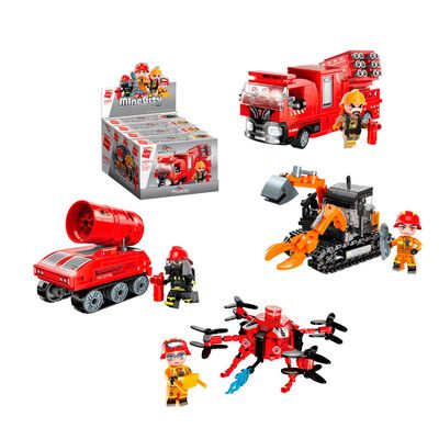 Bloco de Montar Set Bombeiro em Ação Mine City 12021 Qman