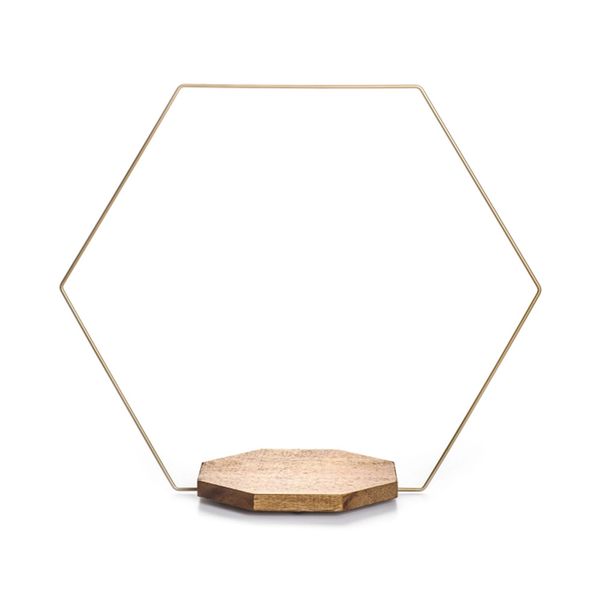 Armação Festplastik com Base de Madeira 23x43cm Dourada