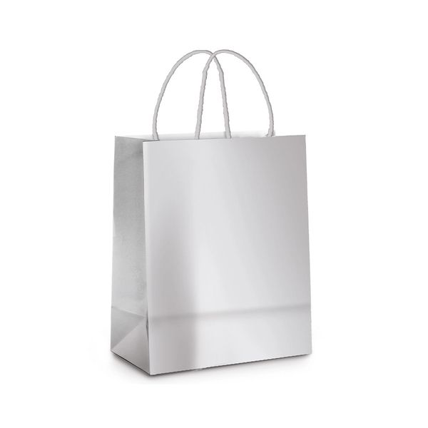 Sacola Laminada Cromus Prata G 32x26,5x13cm