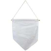 Flâmula Tecido Sarja com Suporte Madeira 28x19cm Cru
