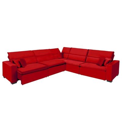 Sofá Milão 3.75x3.75m De Canto, Retrátil E Reclinável - Vermelho
