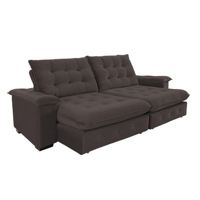 Sofá 4 Lugares Coliseu 2.60m Retrátil E Reclinável Super Pillow - Marrom