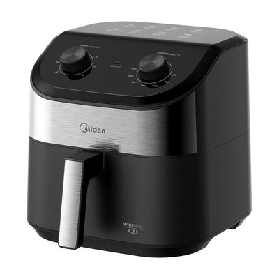 Fritadeira Air Fryer Midea Widemax Cyclone Preto e Inox 4,5L 110V FWM45P1