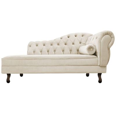 Diva Recamier Diana 130Cm Lado Esquerdo Suede Bege