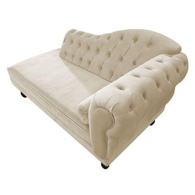 Diva Recamier Diana 130Cm Lado Esquerdo Suede Bege