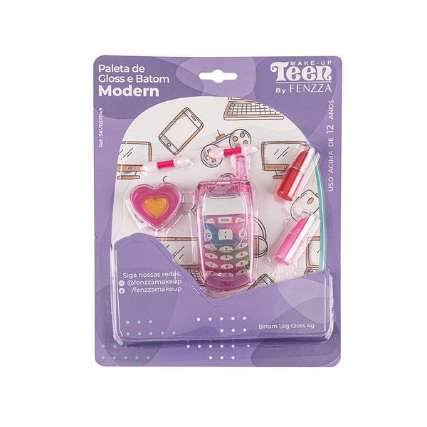 Paleta de Gloss e Batom Fenzza Teen Modern com Aplicador