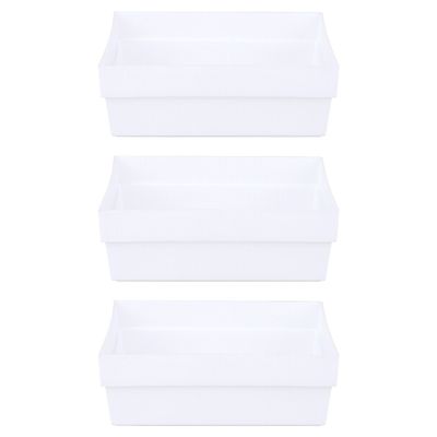 Kit Organizador de Gavetas Cazza Block Branco 3 Peças Tamanho M