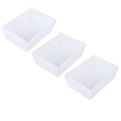 Kit Organizador de Gavetas Cazza Block Branco 3 Peças Tamanho M