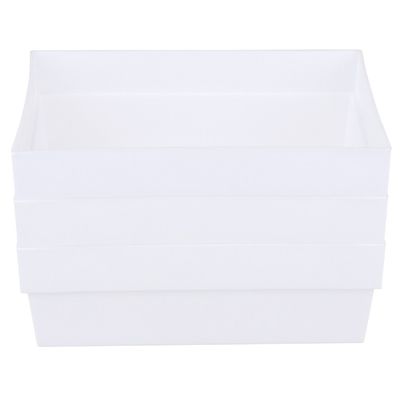 Kit Organizador de Gavetas Cazza Block Branco 3 Peças Tamanho M