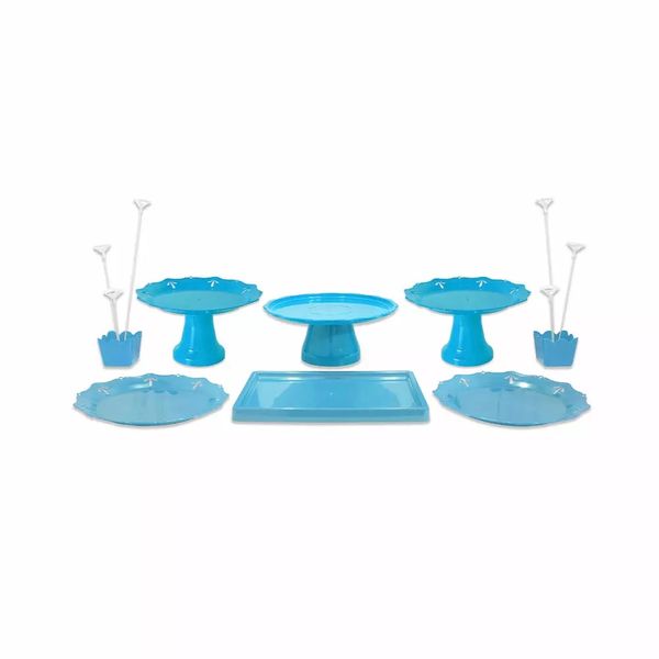 Kit Festa Produfest com 8 Peças Azul Bebê