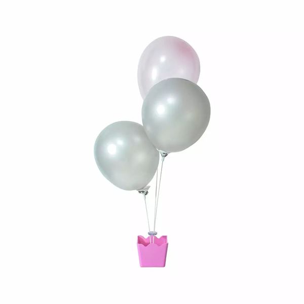 Suporte para Balões Produfest com 3 Hastes Rosa Bebê