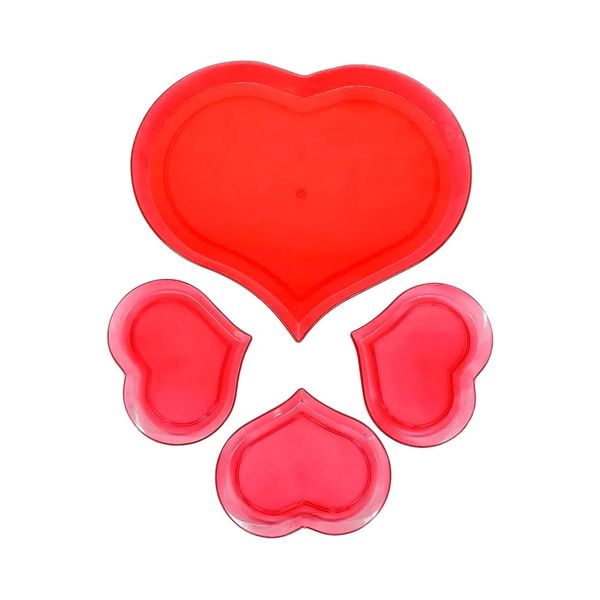 Prato Kit Coração Lsc Toys Vermelho Transparente