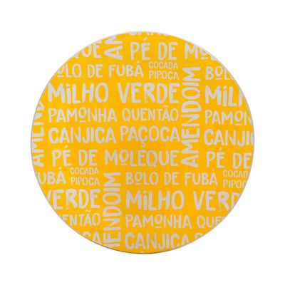 Prato para Refeição Le de Vidro Amarelo 24cm